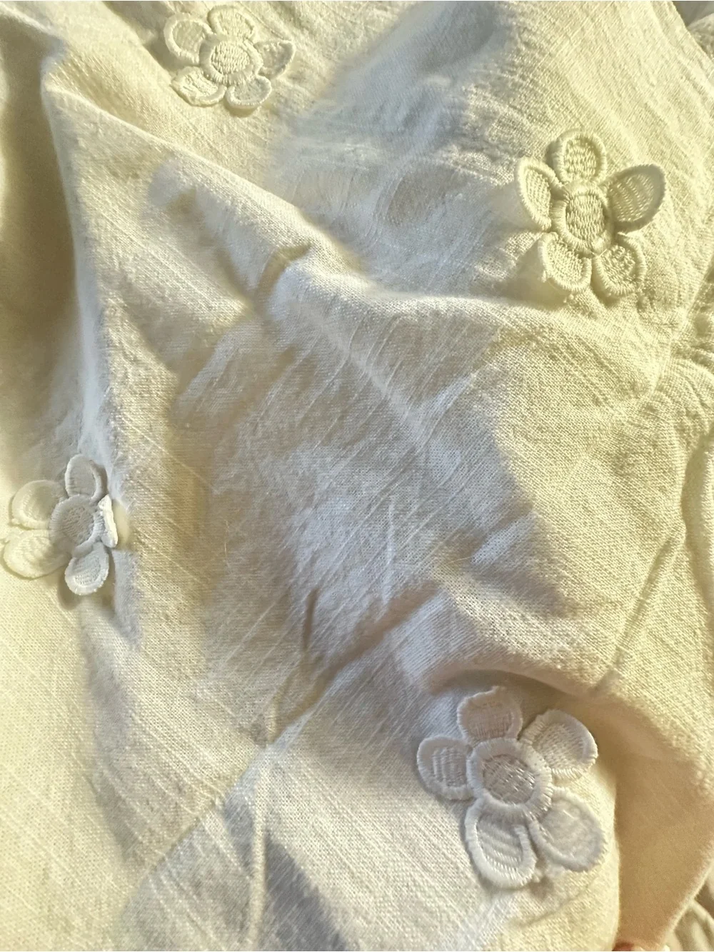 Anthropologie Floral Appliqué Cotton Shower Curtain NWOT